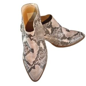 Dolce Vita Raven Block Heel Snakeskin Mules in Tan and Black Animal Prin…